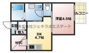1DKの間取り画像