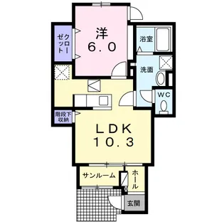 ドミール プランドール【1階】の間取り