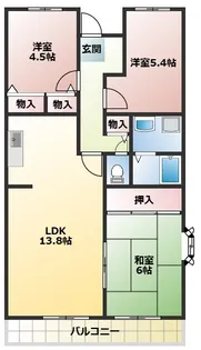 大阪府枚方市茄子作2丁目【マンション】の間取り