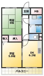 大阪府寝屋川市楠根北町【マンション】の間取り