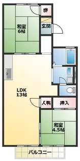 K.エステートビューラー【A102号室】の間取り