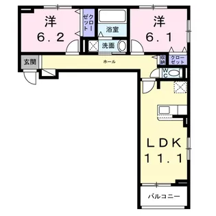 グレース讃良【3階】の間取り