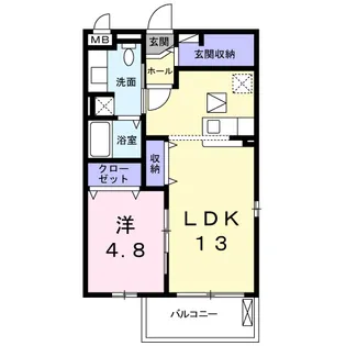 クラウディアin御領【1階】の間取り