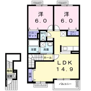 フラワータウン アゼリア【2階】の間取り