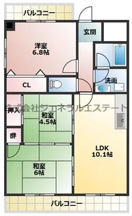 コウジィーコート忍ケ丘【1階】の間取り