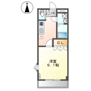1Kの間取り画像