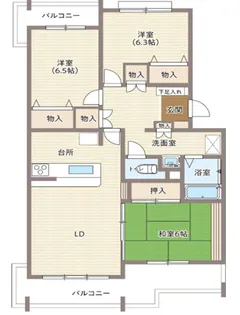 東香里野村マンション【3階】の間取り