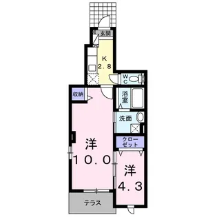 ルナ門真南 Ⅱ【1階】の間取り