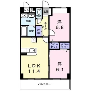 BEAU CHAMPS 夢運【4階】の間取り