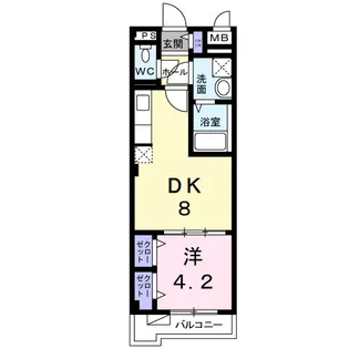 ステュ−ディオ招提【2階】の間取り