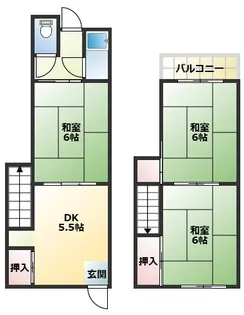 大阪府寝屋川市錦町【一戸建】の間取り