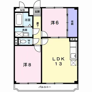ディアコート津田【3階】の間取り