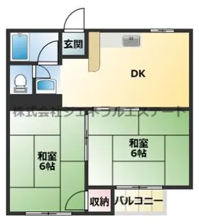 成田グリーンハイツ【202号室】の間取り