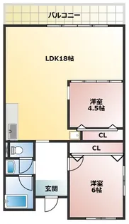 松栄畷ハイツ【1階】の間取り