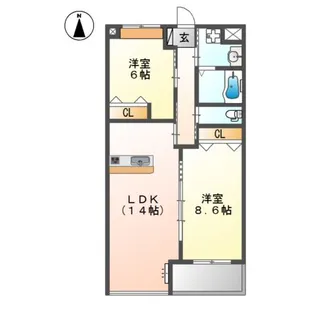 エクセレントコート【2階】の間取り