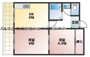 第三シャルマン四條畷【3階】の間取り