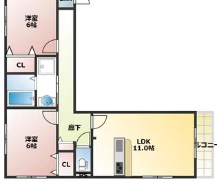 カーサ カメリア【202号室】の間取り