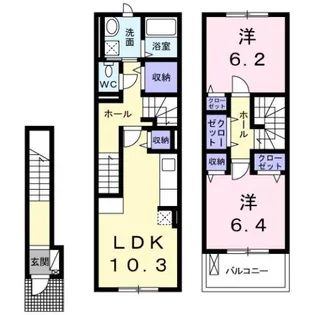 Yシャトレーヌ【2階】の間取り