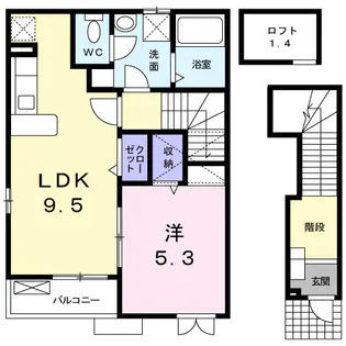 ワン・パーパスピュアⅢ【2階】の間取り