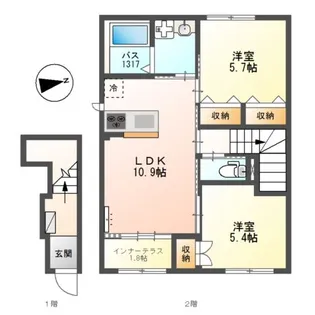 ロイヤルサージュ【2階】の間取り