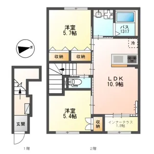 ロイヤルサージュ【2階】の間取り