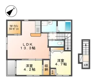 Abundant Hills(アバンダントヒルズ)【2階】の間取り