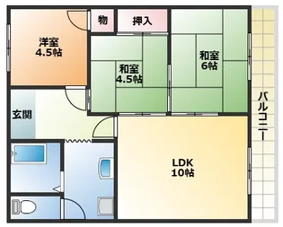 三ツ川マンション【301号室】の間取り