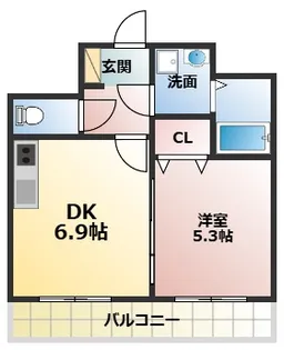 グランビア河原【1階】の間取り