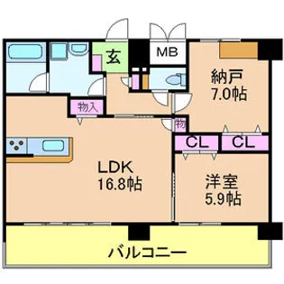 ベロフィオーレ宮之阪【602号室】の間取り
