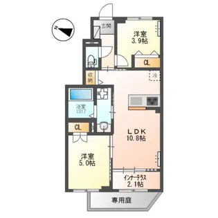 ローザ フェリーチェ【1階】の間取り
