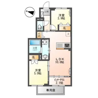 ローザ フェリーチェ【1階】の間取り