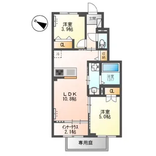 ローザ フェリーチェ【1階】の間取り