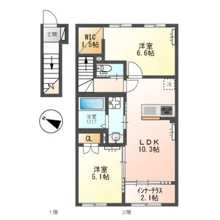 ローザ フェリーチェ【2階】の間取り