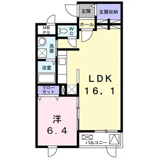 ネオ・シルフィール【1階】の間取り