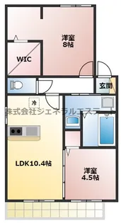グランドゥール畷【103号室】の間取り