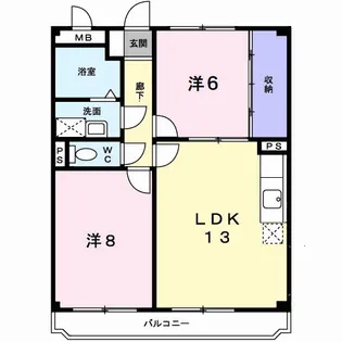 ディアコート津田【4階】の間取り
