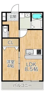 ウィズ交野【203号室】の間取り