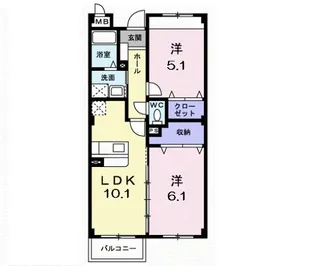 アネックス北中振【3階】の間取り