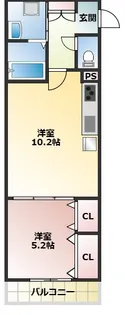 クリエオーレ倉治【1階】の間取り