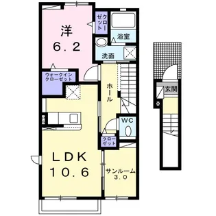 コート ド ブラン【2階】の間取り