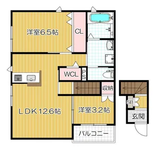 アンジュール トミ【201号室号室】の間取り