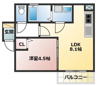ALEGRIA四条畷【2階】の間取り