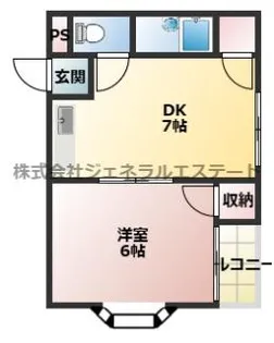 フリーディオ中木田【105号室】の間取り