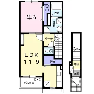 ソレイユ大峰【2階】の間取り