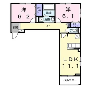 ルピナスHoshida【2階】の間取り