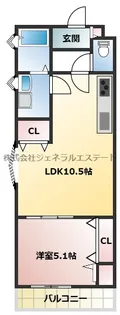 クリエオーレ三ツ島Ⅱ【3階】の間取り