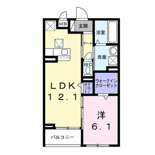 スターリーガーデン【1階】の間取り