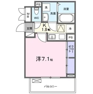 ラフレシール ウエスト【1階】の間取り