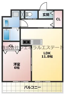 メゾンレヴナ木田町【105号室】の間取り