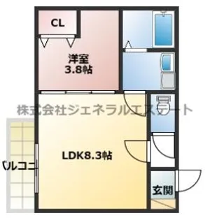 ジーメゾン寝屋川秦町ルシェール【1階】の間取り